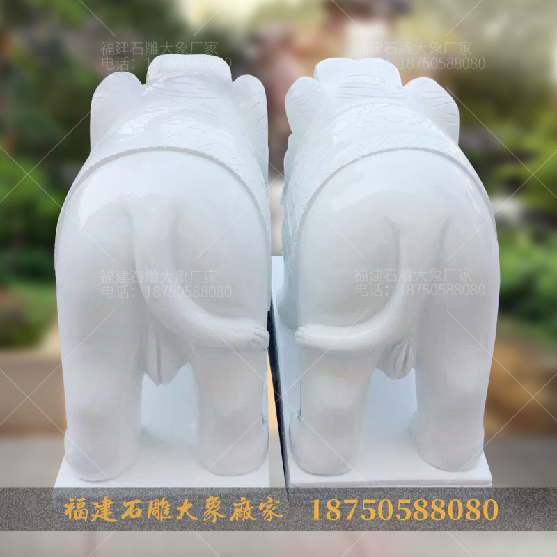 花岗岩石雕大象和汉白玉石雕大象哪个贵？