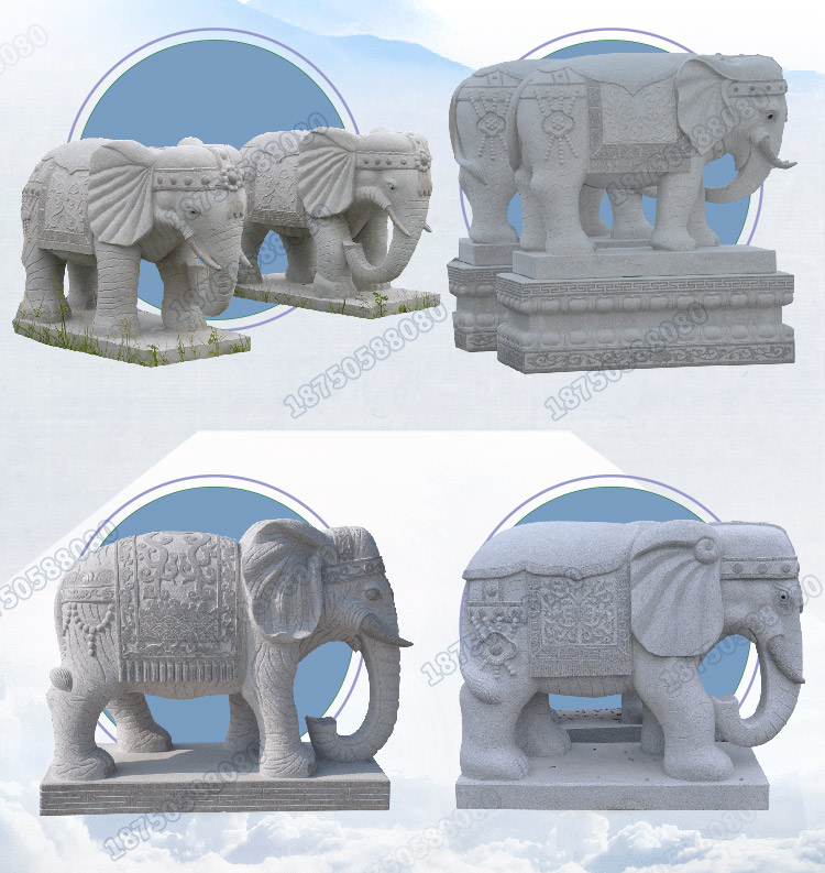 惠安石雕大象,石雕大象吉祥如意,公园摆放石雕大象