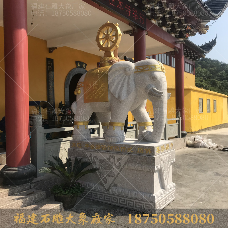 龙岩南禅寺里的石雕大象造型是六牙白象